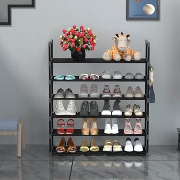 NEW 6 Tiers Metal Shoe Rack, Adjustable Shoe Shelf Storage Organizer - Picture 1 of 8